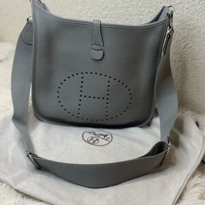 Hermes Gray Designer Shoulder Bag